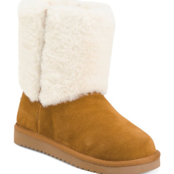 NWT  KOOLABURRA BY UGG Aubrei Cozy Suede Boots Chestnut 264tn - Picture 1 of 3